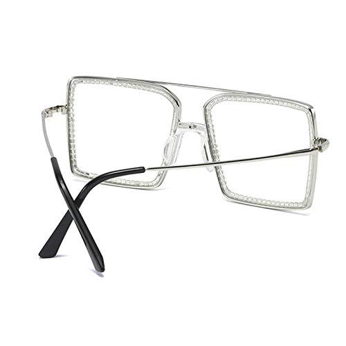 willochra Fashion Diamond Set clear lens Sun Glasses Women's Square Man-made Diamond Handmade Sun Glasses uv4004