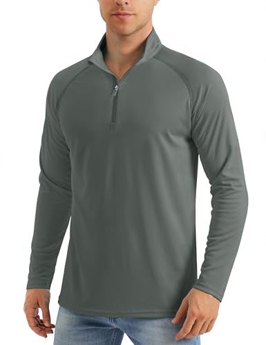 Men's Quick Dry Hiking Shirt: Long Sleeve, 1/4 Zip, Sun