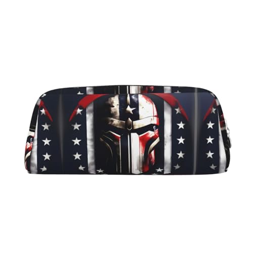 Astuccio portatile con bandiera degli Stati Uniti dAmerica astuccio per trucchi ideale per matite trousse per e piccoli oggetti Taglia unica elegante argento pelle