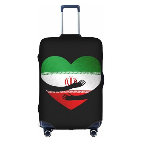 Travel Luggage Cover Iran Iranian Flag Heart Fashion Washable Baggage Suitcase Protector Fit For Luggage Medium