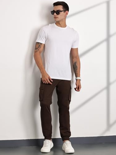 Image of Thomas Scott Men's | Solid | Light Weight | Breathable Fabric | Mid Rise | Regular Fit | Cotton Blend | Button Waist | Chino Trouser | Pants