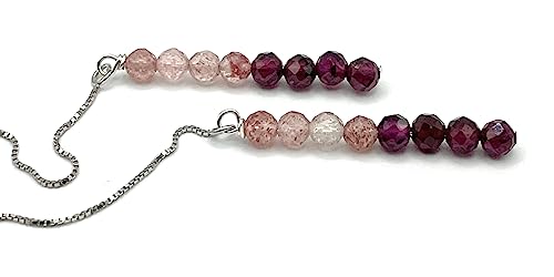 Boucles d'oreilles grenat rouge quartz rose argent bijoux - 5