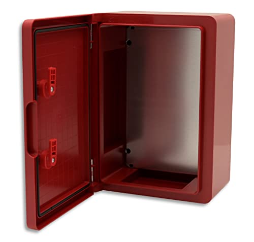 Wandkast-behuizing schakelkast IP65 industriële behuizing lege behuizing ABS kunststof lege kast montageplaat vergrendeling BOXEXPERT serie Fleet verschillende maten, rood (350 x 250 x 150 mm)