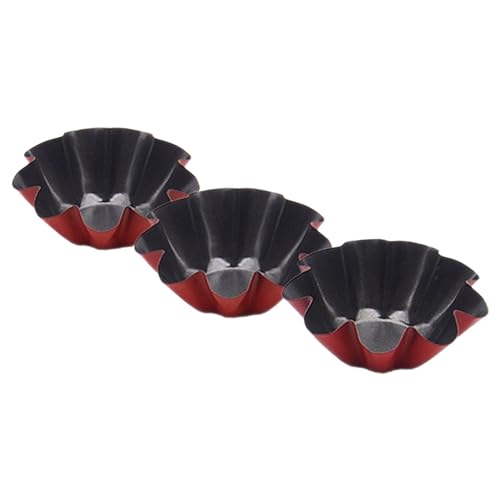 JECOMPRIS 3Pcs Heat Egg Tart Non Stick Carbon Steel Baking Tins for Cupcakes and Pudding Practical for Desserts for Parties and Gatherings