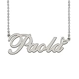 HUAN XUN Personalized Name Necklace Cheap with Heart Best Bridesmaid Gift Jewelry for Women Paola