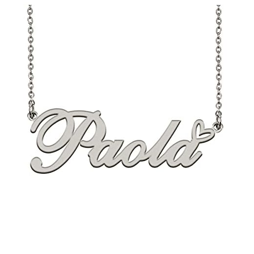 HUAN XUN Personalized Name Necklace Cheap with Heart Best Bridesmaid Gift Jewelry for Women Paola
