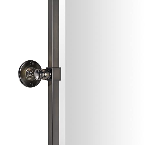 Image of TEHOME Pivot Tilting Bathroom Vanty Mirror Rectangle Oil Rubbed Bronze Metal Framed Beveled Wall Mirror, Overall 23.9 x 30 inches (Mirrror 20 x 30 inches)