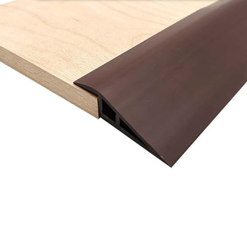 BE-TOOL Self-Adhesive Inclined Decorative Transition Tape, Door Threshold Transition Strip, PVC Soft & Flexible Ramp Strip Edging Strip for Door, Doorway, Foor, Carpet,Wall-Brown, 6.56ft
