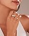 YeGieonr Chunky Gold Statement Rings for Women Non Tarnish 18K Gold-Plated, Waterproof Stainless Steel Gold Ring, Bold Fashion Jewelry for Everyday Wear or Stacking (Rectangle, 6)