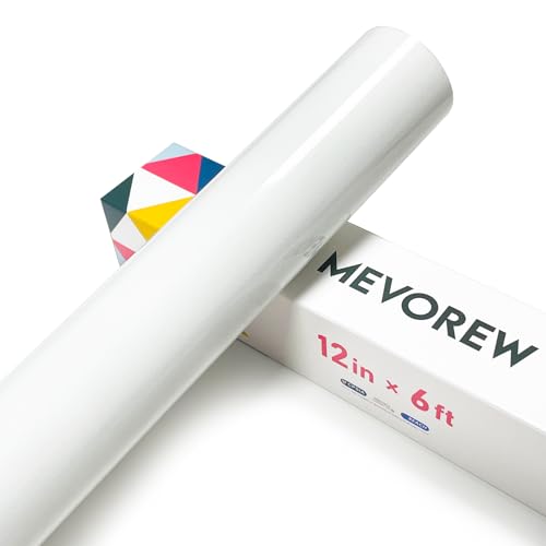 MEVOREW White Flocked HTV Heat Transfer Vinyl 12' x 6Ft Flock HTV...