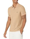 Manga corta Nautica Performance Deck-Polo, sostenible, Slim Fit, Coastal Camel Heather, XL Camisa Hombre