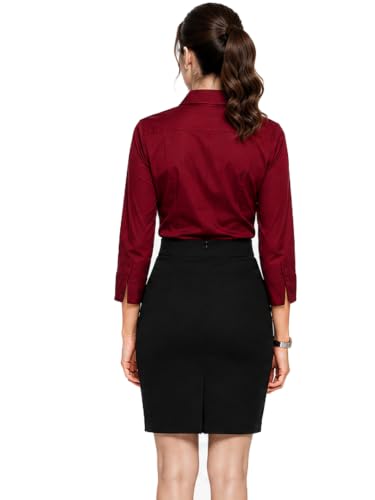 Image of Blue Ronin Womens 3 /4 Sleeve Formal Shirt for Office Wear | Soft Fabric Smart Fit Professional Shirt for Work, Meetings, Corporate & Business Style