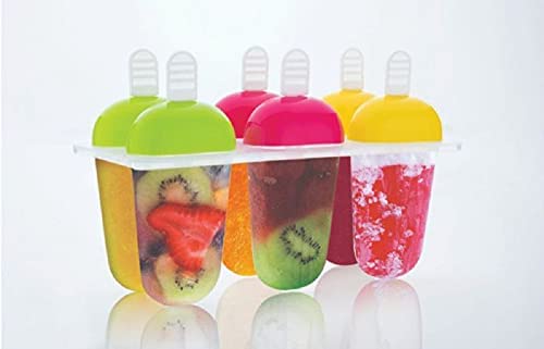 P M HP M H Ice Cream Mould Tray of 6 Candy with Reusable Stick Kulfi Maker Mould