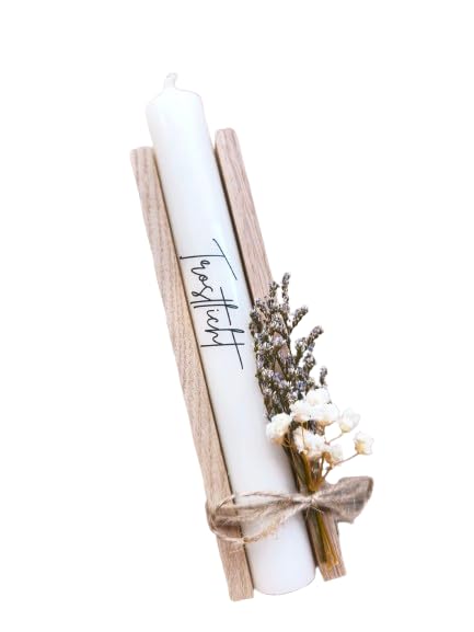 Trostlicht - Trauerkerze - Stabkerze mit Spruch - Geschenkset - Kerze mit Text - in Holzbox Holzverpackung - Geschenk - Beerdigung - Trauerfeier