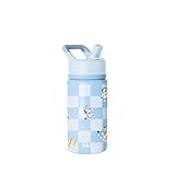 Simple Modern Kids Summit Water Bottle with Straw Lid | Bluey 14oz Stainless Steel Cup Insulated Tumbler for Toddlers, School| Bluey Checkmate