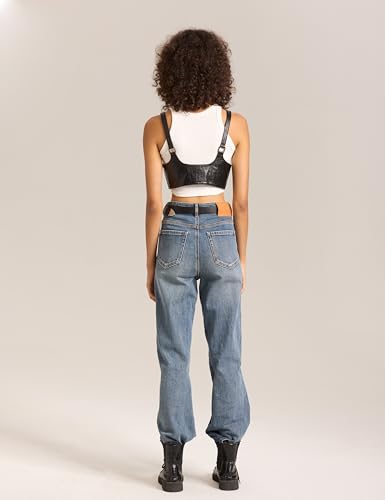 Harness for Women Genuine Leather Waist Belt Steampunk Underbust Corset3