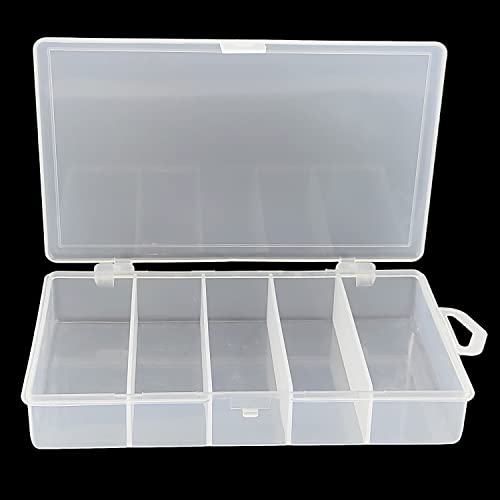 IFAMIO Clear Plastic Storage Case Container for Fishing Tackle Organizer Box with Dividers for Jewelry Beads Collection