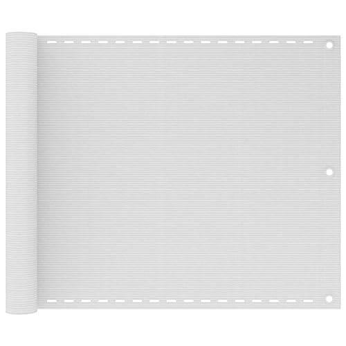 Qnhdfrt Balkon Sichtschutz Weiß 75 x 300 cm aus HDPE mit UV-Schutz und Schimmelresistenz, winddurchlässiger Balkonschirm für Terrasse & Balkon