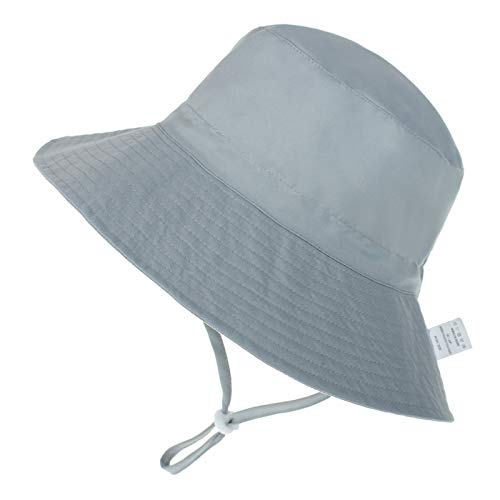 Baby Sun Hat Toddler Summer Upf 50+ Sun Protection Baby Boy Hats Beach Hats Wide Brim Bucket For Baby Girl Adjustable Kid Cap Gray Small #TOP8