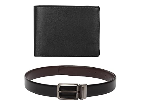 Image of Amicraft Men's Combo Pack of Wallet & Belt, Formal & Casual Reversible Belt |Free Size Upto 44 Inches|