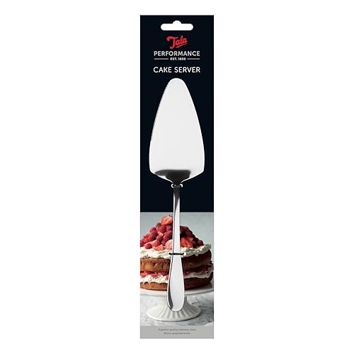 Tala Performance Stainless Steel Cake Server, Serrated Edge for Cutting & Serving Cakes, Pies & Tarts, Premium Mirror Polish Finish, Dishwasher Safe, Metallic Silver