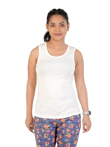 Image of Rupa Colors Playsure Solid 100% Combed Cotton Rib Fabric, Women's Standard Fit Tank Top, Sleeveless Pack of 1