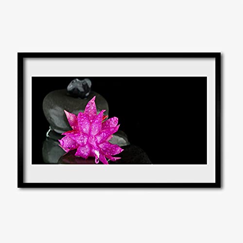 Affiche encadrée Tulup 60x40 cm cadre en MDF premium image murale fleur de pierres noires