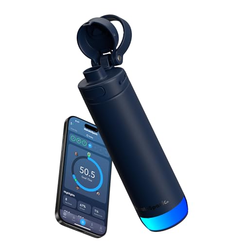HidrateSpark PRO 2 Chug de 600 ml – Garrafa de hidratação inteligente com rastreamento de água clinicamente preciso e vida útil prolongada da bateria – Sincroniza com Apple Health, Fitbit, Smart Rings