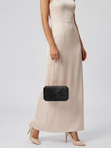 Image of CHUNLI Satin Clutch Bag, Elegant Clutch Purse for Women, Gold Evening Bags