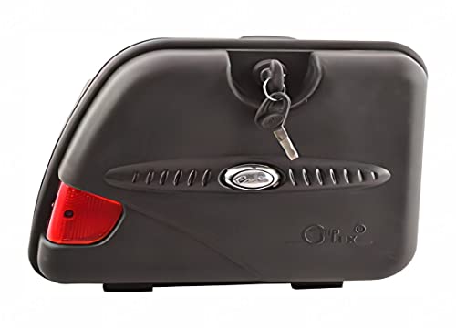 Image of CARIZO Plastic Bike Side Luggage Box Black 10 Ltrs With Lock And Reflector Compatible With Royal Enfield Standard 350 Twin Spark