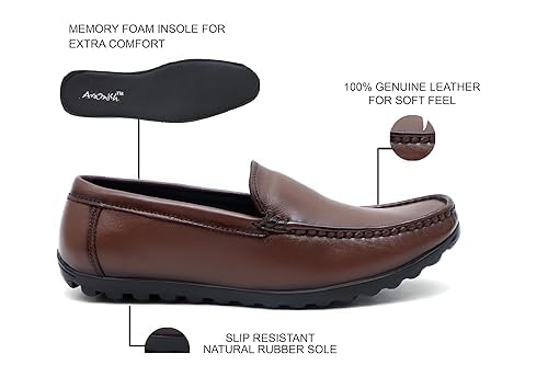 Image of ARAMISH Genuine Leather Loafers Shoes for Men