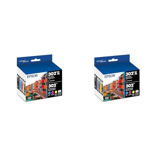Image of Epson T302XL-BCS Claria Premium Ink Cartridge Multi-Pack - High-Capacity Black and Standard-Capacity Photo Black and Color (CMYPB) (Pack of 2)
