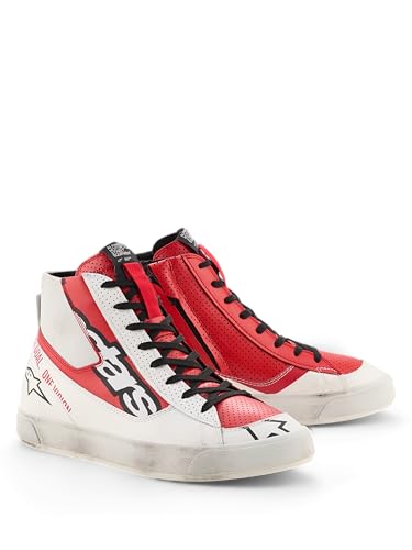 Chaussures moto Alpinestars Stated Flair blanches et rouges avec semelle renforcée