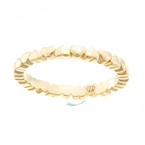 Bague plaquée or Beneto à cœurs taille 54 idéale pour vos tenues décontractées et chics