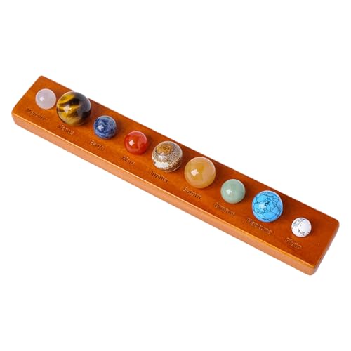 Vbvbip Solar System 9 Planet Rock Set - Natural Amethyst Desk Decor, Celestial Office Decor with Mineral Specimens | Minimalist Space-Themed Organizer & Geology Gift