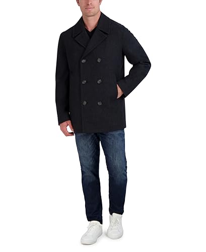Image of Nautica Men's Wool Blend Peacoat - Double-Breasted Winter Coat, Regular, Big & Tall Sizes