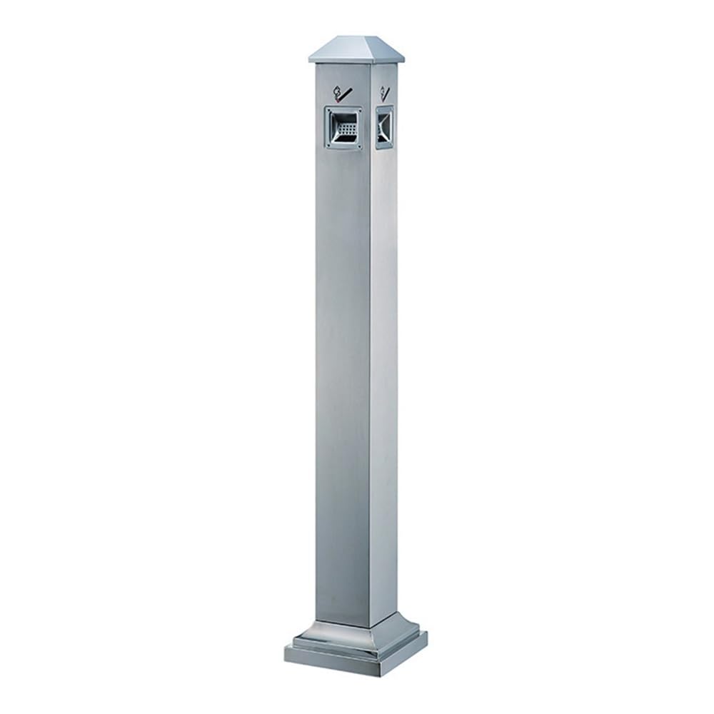 OWOHYG Ashtray Trash Can Vertical Ash Columnsmoking Areasmoking Wastebasketstainless Steelcigarette Butt Collectionoutdoor Outdoor Ashtrays For Cigarettes.Silver