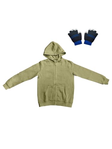 Bienzoe Boys Zip Up Anti-Pilling School Uniform Hoodie