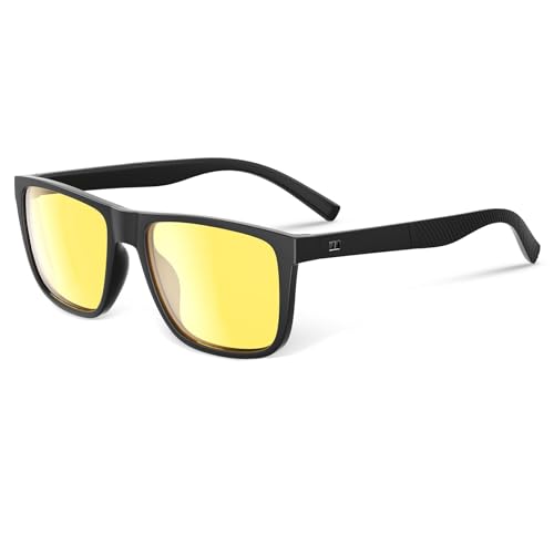 Glapeame Anti Glare Night Driving Glasses For Men-Yellow Lens-Night Vision Glasses For Women-Nighttime Driving Glasses-Sunglasses Mens A01