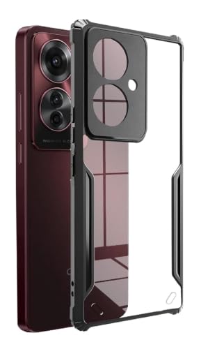 Image of SPAZY CASE Transparent Shockproof Back Cover for Oppo F25 Pro 5G | Clear Case with Air Cushion Corners | Scratch Resistant Hard Back | Camera & Screen Protection