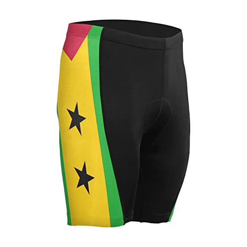 Sao Tome and Principe Flag Men's Bike Shorts Padded Cycling Bicycle Biking Shorts Tight Multicolor