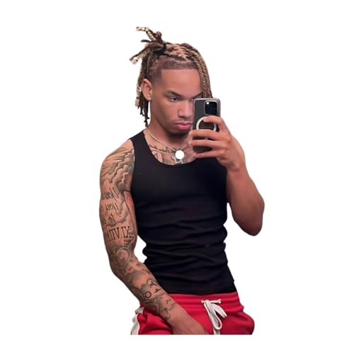 Kit 3 Regatas Masculina Modelo Americano Ribana Canelada (BR, Alfa, G, Regular, Preto)