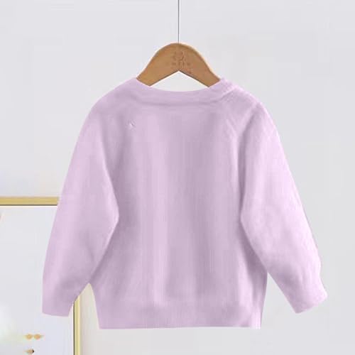 Girls Cardigan with Cute Colorful Button - Loose Long Sleeve Sweaters Cozy Soft Kids Knit Outerwear for 2-11 Years3