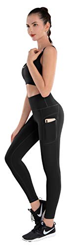 Calça de ioga feminina LifeSky com bolsos para mulheres, leggings de cintura alta com controle de ba