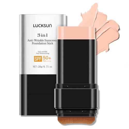 Foundation Stick LSF50 - Base de maquillaje 2 en 1 con pincel, corrector de larga duración, base portátil, 20 g (M)