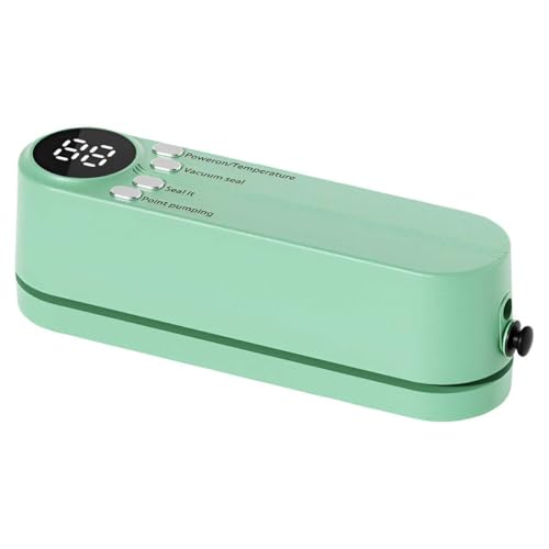 Envasadora al vacío con pantalla LCD, WASAGA recargable, multifunción, máquina de envasado al vacío para alimentos con funcionamiento continuo de alta velocidad para verduras, frutas, carne, pescado,