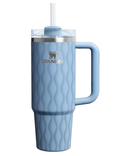 Image of STANLEY Quencher H2.0 Tumbler with Handle and Straw 30 oz | Flowstate 3-Position Lid | Cup Holder Compatible for Travel | Insulated Stainless Steel Cup | BPA-Free | Slate Blue Drift