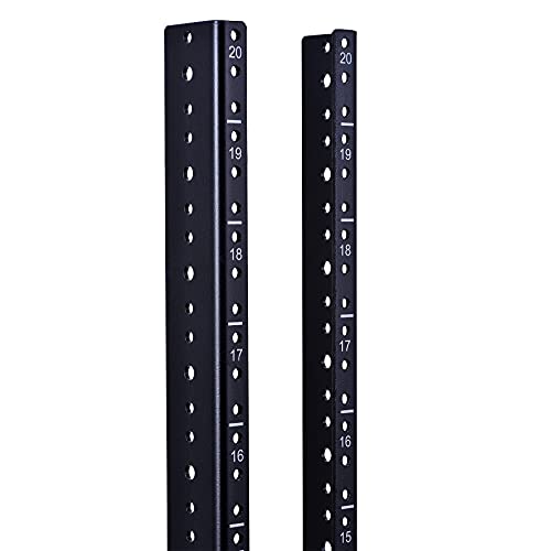 RackPath 20U Vertical Server Rack Rail Pair Kit, DIY Rack Build, 12-24 Screws x80