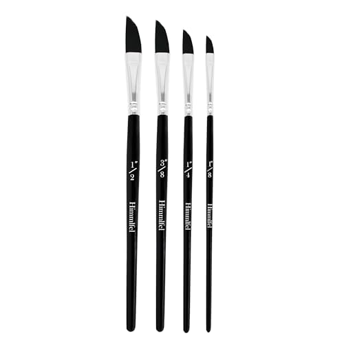 Himmlfel Set de 4 Pinceles Daga para Pintura   Acuarela, Acrílico y Óleo   para Artistas y Principiantes   Tamaños 1/8, 1/4, 3/8, 1/2 Pulg
