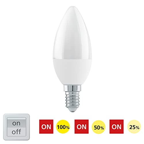 Eglo E14 LED Candle Light Bulb, 3 Step dimmable Opaque Edison lamp, 4.9 watt (Equivalent to 40 watt), 470 Lumen - Image 3